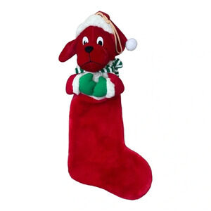 Clifford the Big Red Dog Vintage Scholastic 3D Head Plush Christmas Stocking